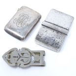 A Swedish silver stamp case, a Continental silver Vesta, and a Middle Eastern silver scarab money