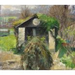 Olga Lehmann (1912 - 2001), oil on canvas, farm buildings, signed, 20" x 28", framed