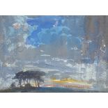 Arthur Knighton Hammond (1875 - 1970), watercolour, sunset Salisbury Plain, signed, 10.5" x 15",