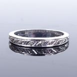 An 18ct white gold diamond half-eternity ring, band width 2.8mm, maker's marks GS, hallmarks