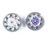 2 similar Baccarat Millefiori paperweights, diameter 5cm