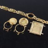 Various 9ct gold watch cases, 22g total