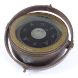 A bronze-mounted ship's gimballed compass, circa 1950, main case diameter 20cm