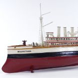 George Carette, Nuremberg, 4-funnel clockwork tinplate passenger liner The Mauretaina, 1922,