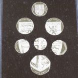 Royal Mint 2008 United Kingdom Coinage Silver Proof collection, cased