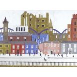 Colour print, Kirkcudbright, indistinctly signed in pencil, image 9" x 12", framed
