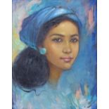 Indonesian School, 2 oils on board, portrait studies, circa 1960s, largest 17" x 13", framed