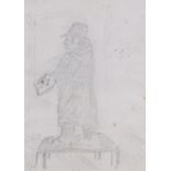 Charles West Cope (1811 - 1890), pencil sketch, portrait of J M W Turner, unsigned, 8" x 5.5",