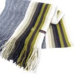Laura Biagiotti Italy, long striped scarf, grey/beige, 150cm x 30cm