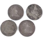 4 19th century Spanish silver coins