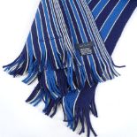 Paul Smith London, long blue stripe wool scarf, 160cm x 31cm