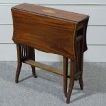 An Edwardian inlaid mahogany Sutherland occasional table, length 24"