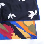 Fisba Stoffels Switzerland, new and boxed silk scarf, abstract pattern, 88cm x 88cm
