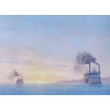 Paul Wright, 4 colour prints, paddle steamers, signed in pencil, from and edition of 250, image