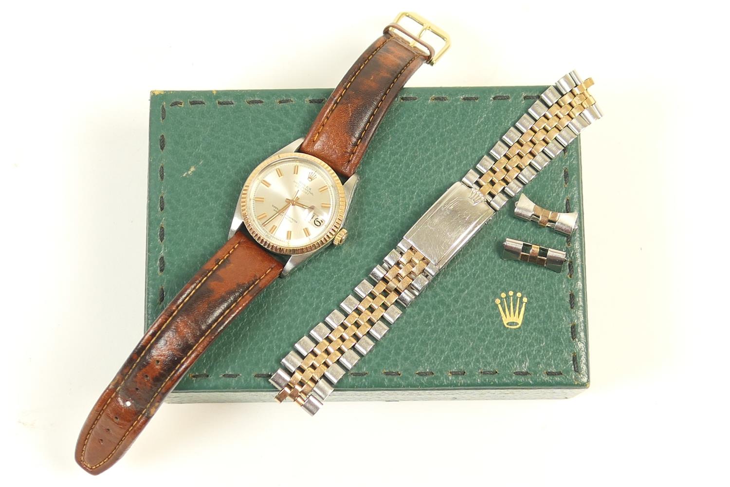 Rolex Datejust Oyster Perpetual wristwatch, circa 1969, silvered dial with gilt batons and date