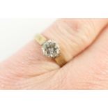 Diamond solitaire ring, round brilliant cut stone of approx. 0.6ct in a white gold claw mount on