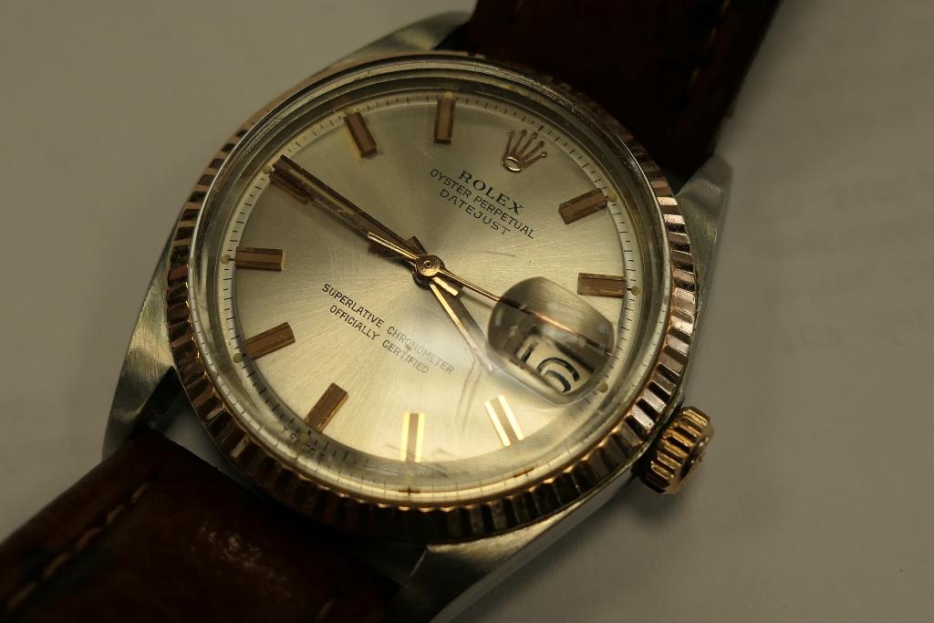 Rolex Datejust Oyster Perpetual wristwatch, circa 1969, silvered dial with gilt batons and date - Image 2 of 3