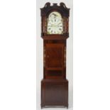 Welsh mahogany eight day longcase clock, by John Griffiths of Bethesda, swan neck pediment over