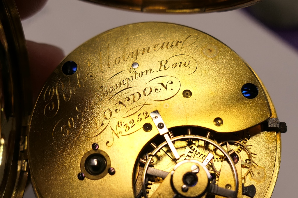 Early Victorian 18ct gold open faced pocket watch, London 1842, white dial with Roman numerals, - Image 3 of 7