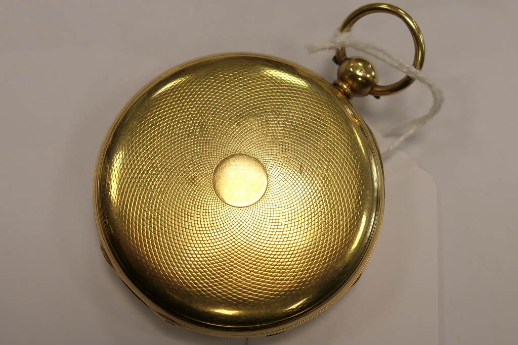 Early Victorian 18ct gold open faced pocket watch, London 1842, white dial with Roman numerals, - Image 6 of 7