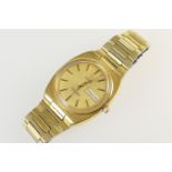 Omega Seamaster gent's gold plated wristwatch, circa 1960s, 27mm gold coloured dial with day and