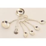 Pair of Victorian silver sauce ladles, in the Victoria pattern, by William Eaton, London 1861,