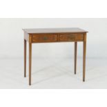 Mahogany and inlaid side table in the Georgian style, the top crossbanded with rosewood and with