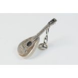 Sterling silver miniature mandolin, marked '925', 5.5cm