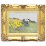 Joseph Andrews (1874-1936), Hillside farmstead, Anglesey, signed oil on canvas, original label