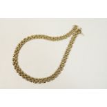 9ct gold polished brick link necklace, length 42.5cm, width 9mm, weight approx. 30.3g