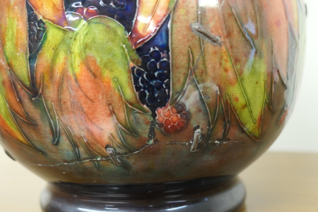 Moorcroft large Leaf and Berries vase, circa 1920s/30s, baluster form with flambé ground, - Image 6 of 9