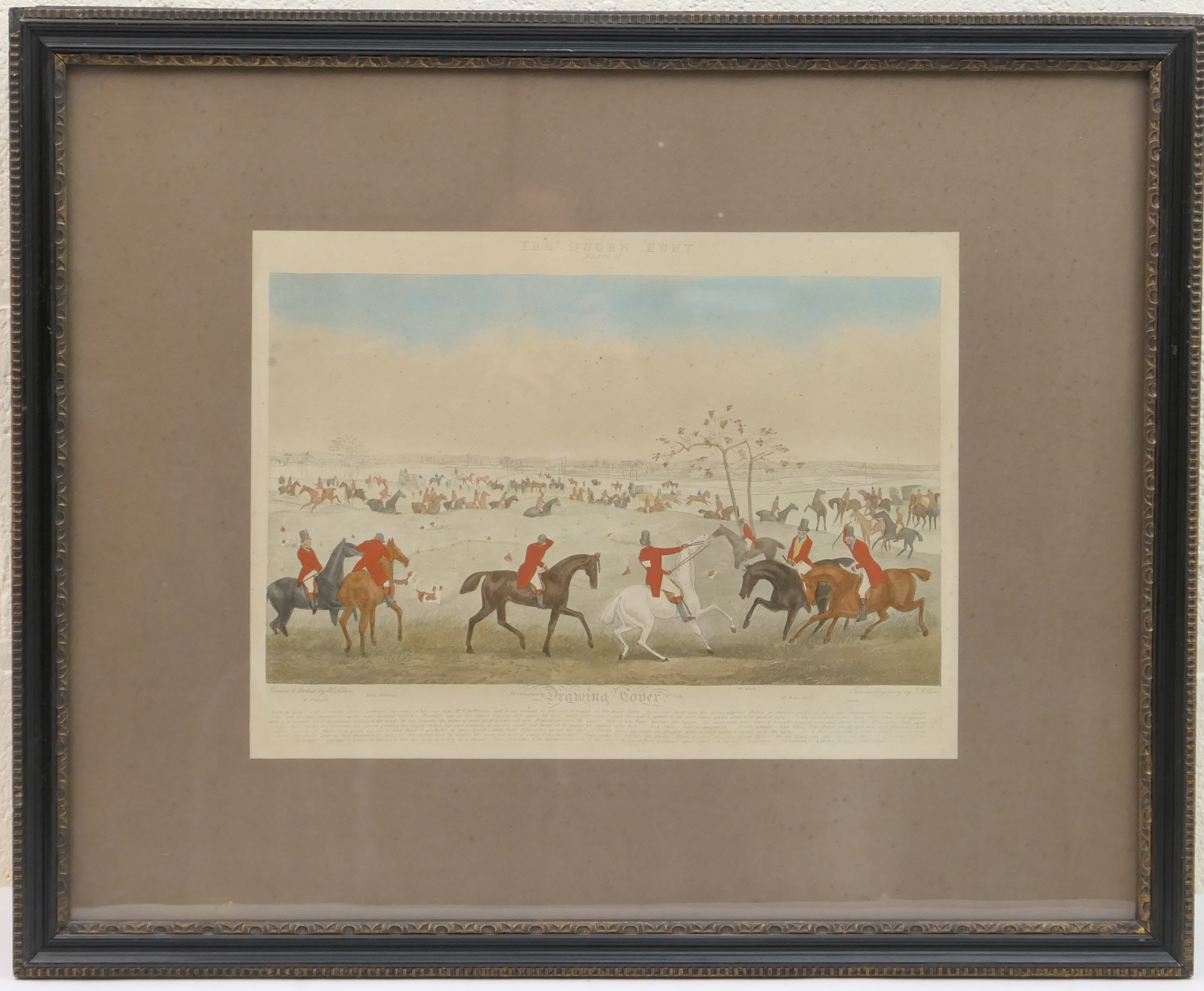 Six Henry Alken hand coloured engravings, The Quorn Hunt, 30cm x 40cm - Image 4 of 6