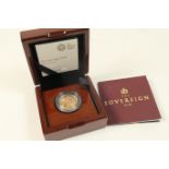 Queen Elizabeth II sovereign, 2018 (Proof), weight approx. 8g, in original presentation box with