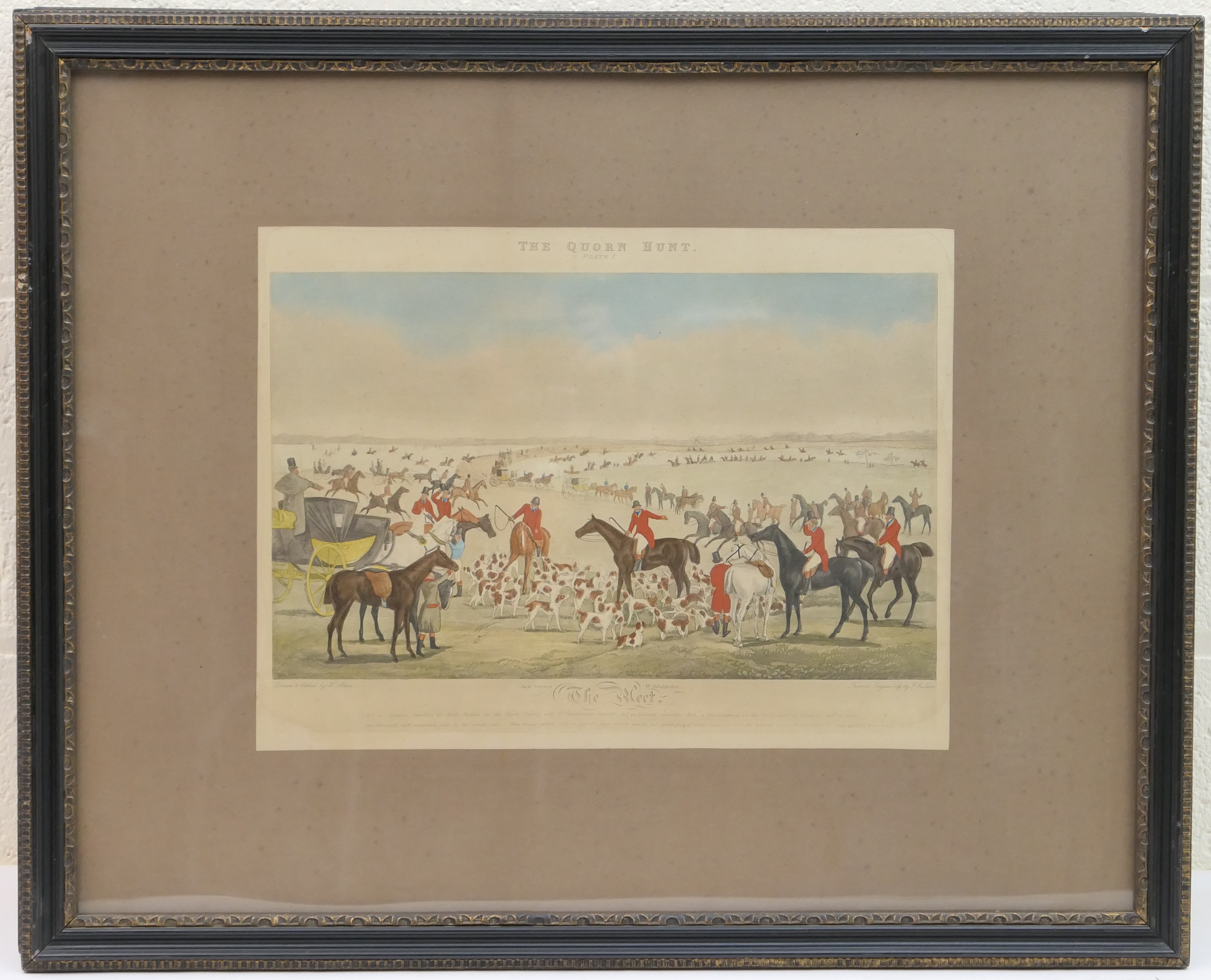 Six Henry Alken hand coloured engravings, The Quorn Hunt, 30cm x 40cm - Image 5 of 6