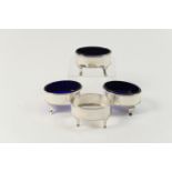 Set of four George III silver salts, maker probably John Shea, London 1801, each of plain oval