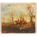 W J Worthington (active early 20th Century), Hunt on the scent, oil painting on board, signed,