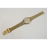 Omega gent's gold plated wristwatch, circa 1969, the dial with centre sweep seconds, baton