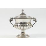 Italian silver cup and cover, probably Florence, circa 1880, twin handled baluster form with