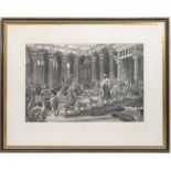 Edward J Poynter (1836-1919), The Queen of Sheba's visit to Solomon, lithographic engraving by