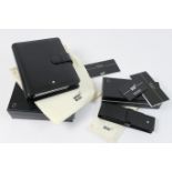 Mont Blanc black leather personal organiser, circa 2008, unused, with cloth case, service guide,