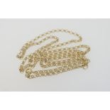 9ct gold belcher chain necklace, with ring clasp, length 70cm, weight approx. 10.5g