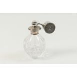 Sterling silver mounted cut glass atomiser, height 12.5cm