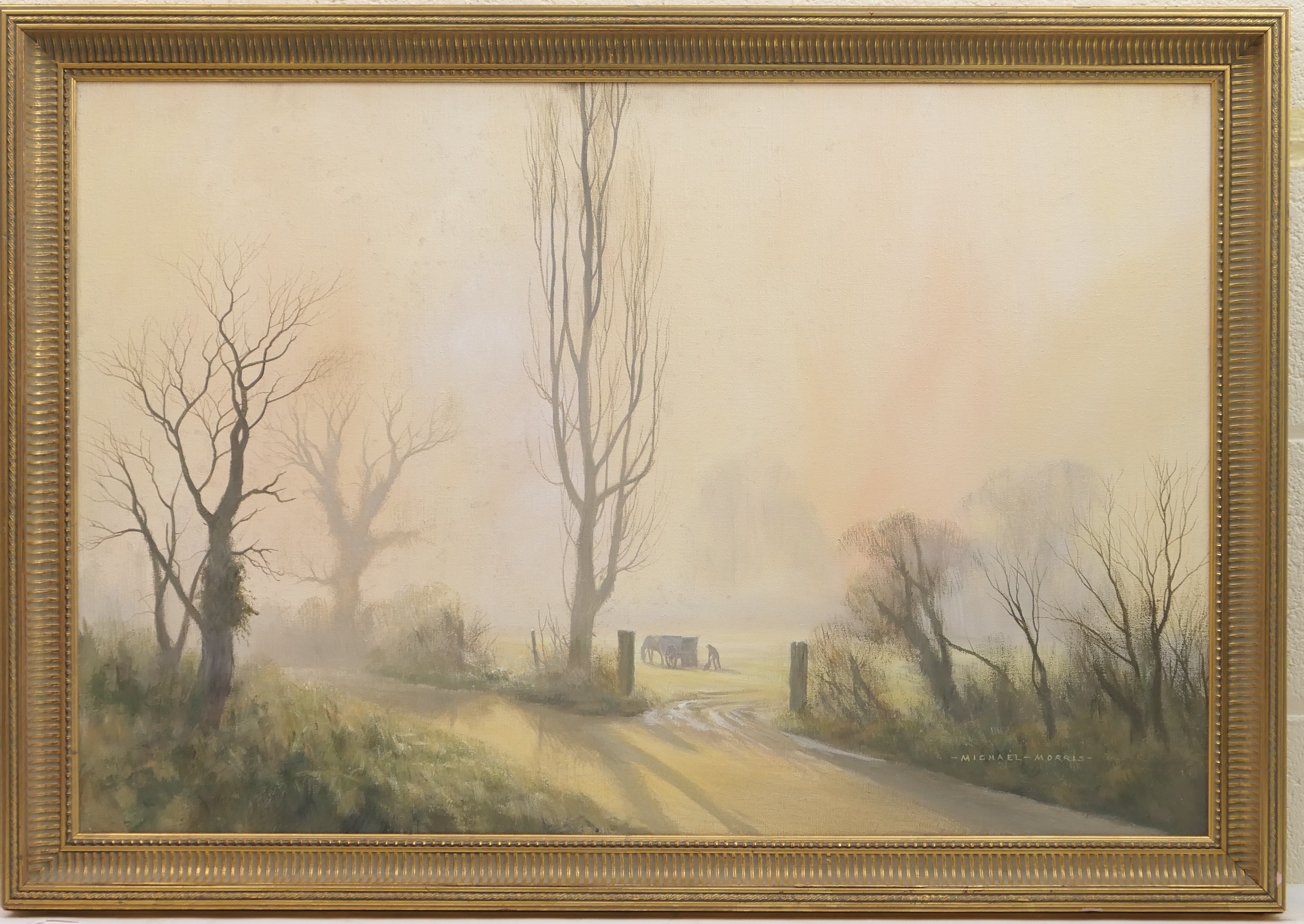 Michael Morris (b. 1938), Misty morning, oil on canvas, signed, 60cm x 91cm