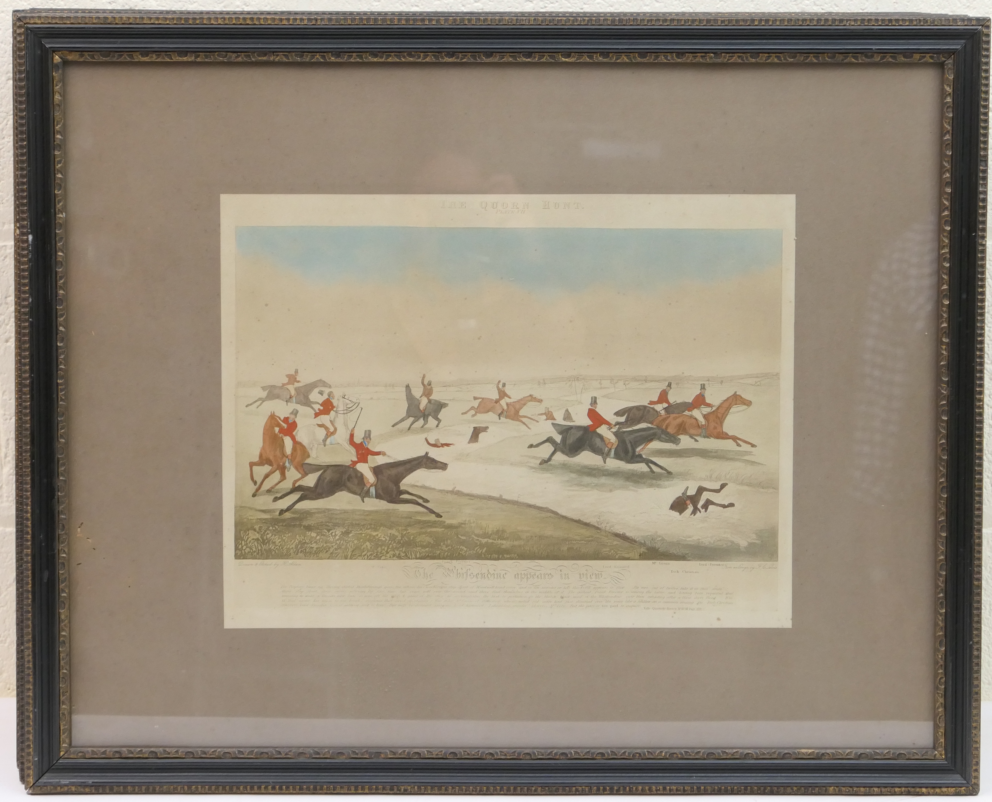 Six Henry Alken hand coloured engravings, The Quorn Hunt, 30cm x 40cm - Image 6 of 6