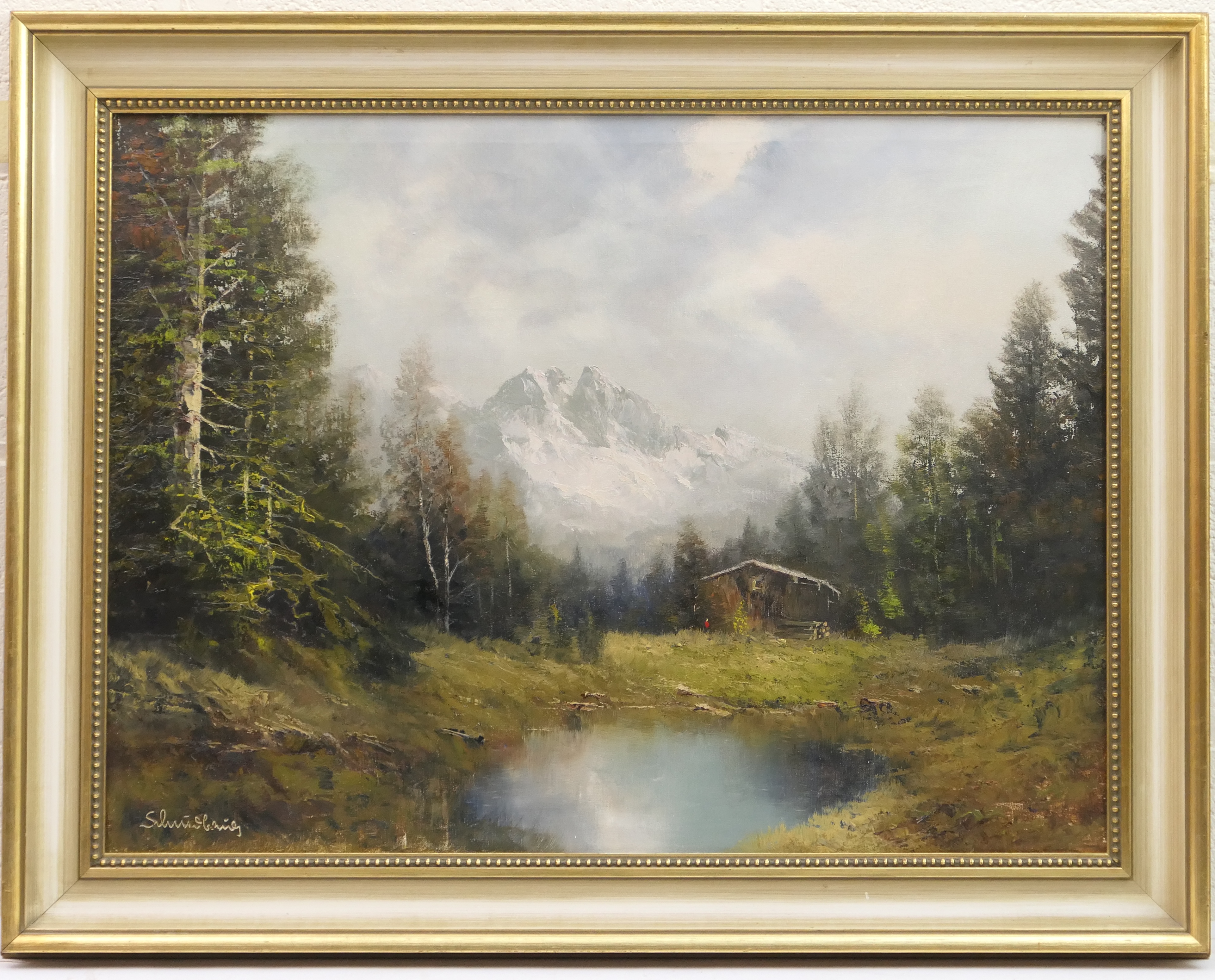 Schmidtbauer (German, late 20th Century), Sexton Moos, South Tyrol, oil on canvas, signed, titled