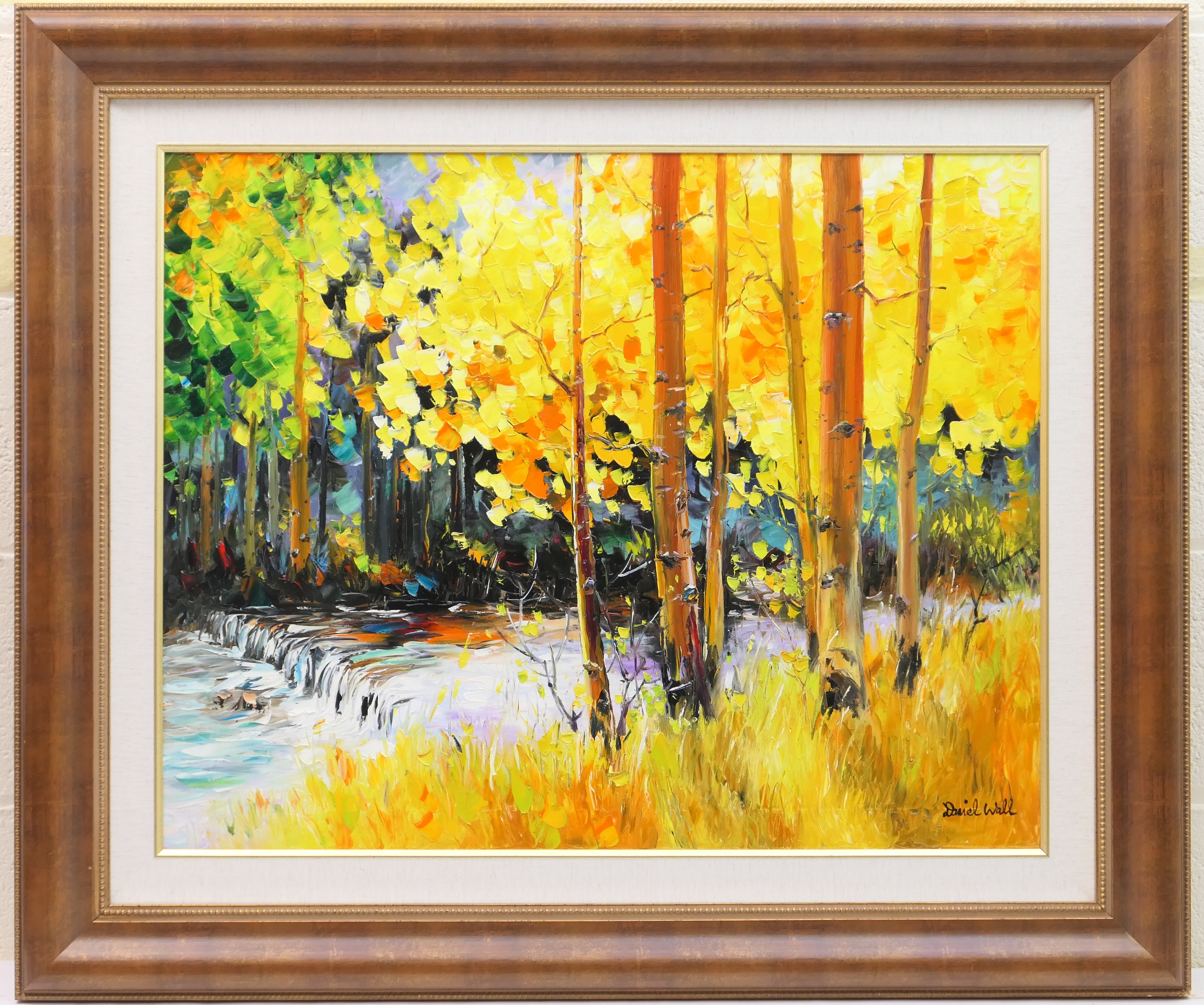 Daniel Wall (American, Contemporary), Birch Forest, signed oil on canvas, 60cm x 76cm