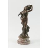 Virgile Morey (active 1883-95), A diaphanous dancing figure, signed bronze, mid brown patination