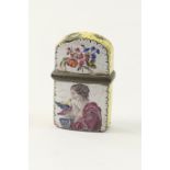 Late 18th Century Staffordshire enamelled etui case, circa 1790, of rectangular form with a domed,