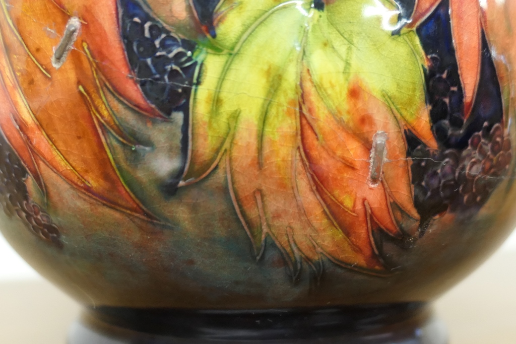 Moorcroft large Leaf and Berries vase, circa 1920s/30s, baluster form with flambé ground, - Image 3 of 9