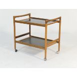 Dyrlund (Danish) teak two tier tea trolley, circa mid 1970s, 74cm x 49cm, height 71cm